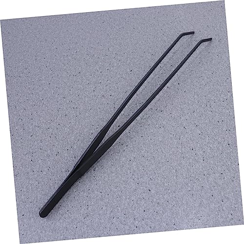 BESPORTBLE 2pcs Stainless Steel Aquatic Plant Tweezers Black Curved and Straight Tongs for Fish Tank Plants Resistant Tools for Easy Planting and Maintenance