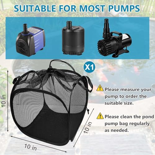 1Pcs Pop Up Pond Filter Bag 10inch Stainless Steel Wire Water Pump Barrier Box Cover Anti-Clogging Sturdy Metal Frame Mesh Media Basket for Water Filter Pump Aquarium Swimming Pool Outdoor Fish Pond - size: 10in-1Pcs