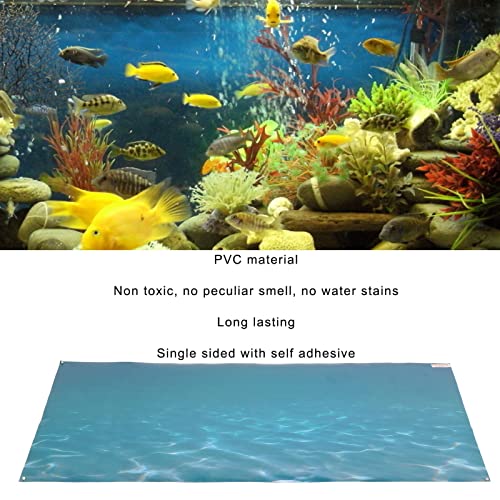 HEEPDD Aquarium Background, 61x30 Cm PVC Self Adhesive Sea Pattern 3D Effect Fish Tank Background No Removal Ocean Scene Wallpaper Terrarium Background