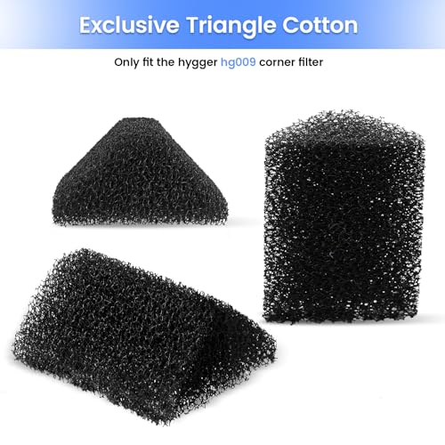 hygger HG009 Aquarium Filter Replacement Carbon Filter Cartridges 4 Pcs with Triangle Filter Sponge 3 Pcs (M) - size: M