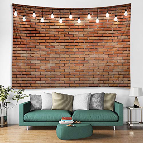 WODEJIA Red Brick Wall Print Fabric Tapestry Decorative Wall Art Tablecloth Bedspread Picnic Blanket Beach Throw Blanket Multifunctional for Bedroom Hall Dormitory Living Room Hanging 59 x 51 inches - color: Red Brick Wall, size: 59"L x 51"W