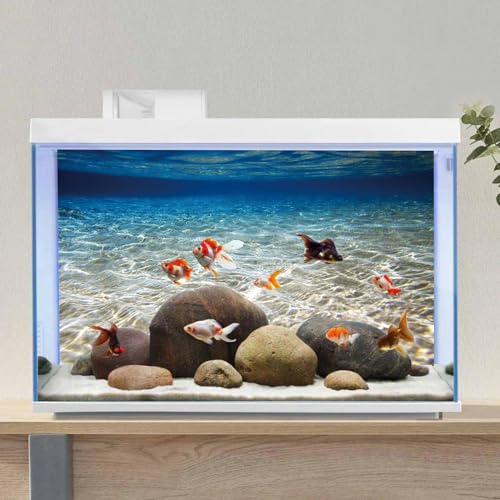 AWERT 72x18 inches Ocean Floor Aquarium Background Underwater Fish Tank Background Undersea Theme Aquarium Background - size: 72x18in/180x45cm