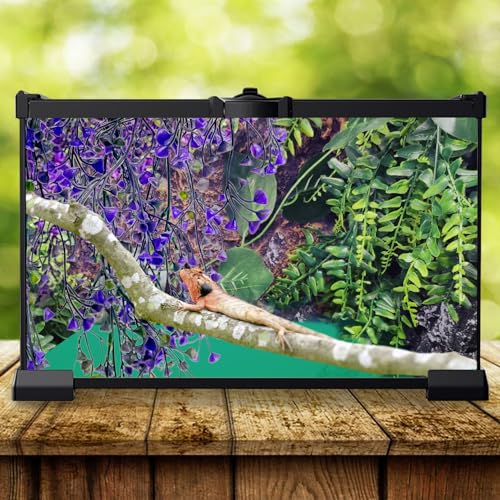 2 Pack Reptile Plants Terrarium Hanging Fake Vines with Suction Cup Artificial Leaves for Bearded Dragons Lizards Geckos Snake Hermit Crab (Purple and Green) - color: 2 Pcs ( Green and Purple )