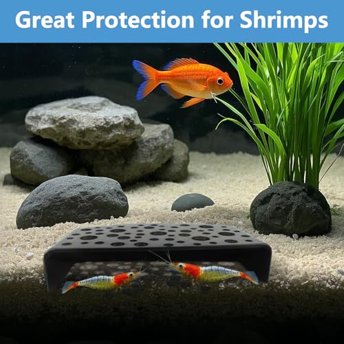 Shrimp Hides Cave for Aquarium - 2Pcs Shrimp Breed Fish Hideout Underground Tunnel for Aquarium Cave, Black