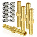 Joywayus Brass Hose Barb 5/16" ID Hex Union Brass Hose Fitting Water/Fuel/Air with 10 Stainless Steel Clamps(Pack of 5) - size: 5/16", style: 5PCS