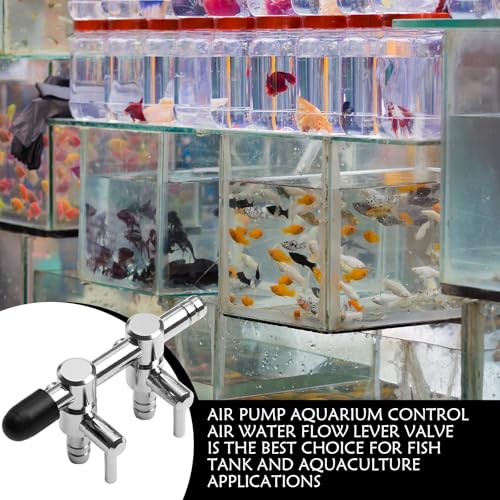 3 Pack 2-Way Aquarium Stainless Steel Air Flow Control Lever Valve with Airline Tubing Connector for Air Pumps Fish Tank Multi-Port Distributor Splitter - style: 2-Way