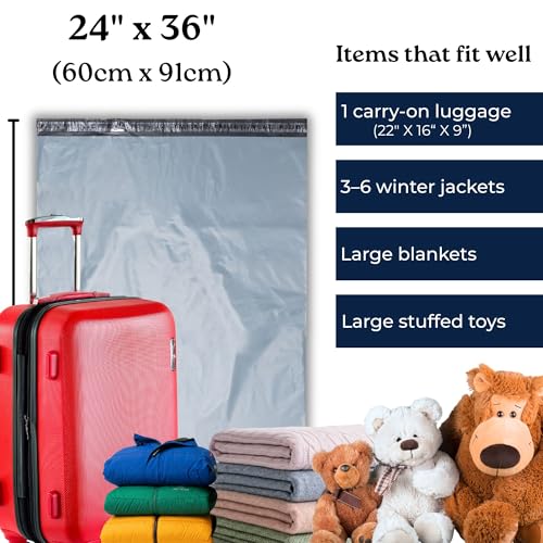 Large Shipping Bags | Jumbo Poly Mailers for clothes | Strong Thick Mailing Bags with Self Adhesive | Self Sealing Shipping Envelopes (24x36-10 Bags) - size: 24x36 - 10 Bags