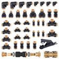 CheeMuii 39 PCS DOT Air Line Quick Connect Fittings 1/4" 3/8" 1/2" Push to Connect Fittings DOT Brass Air Hose Fittings Repair Kit for Semi Truck Air Line Kit or Industrial Air System - size: 39PCS