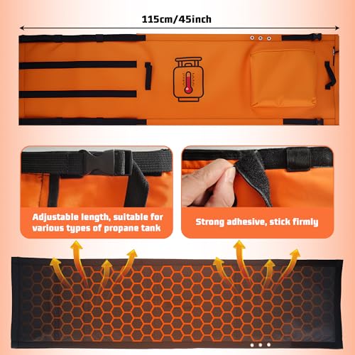 Propane Tank Heater Blanket with Thermostat & Timer, Adjustable 41-122°F Propane Tank Warmer Blanket for 5-40LB Gas LP Cylinders, Waterproof Propane Tank Heating Blanket for Outdoor Camping & Grilling