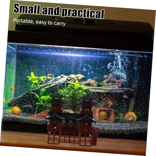Unomor Artistic Mini Pavilion Ornament Chinese Traditional Architecture Bonsai Fish Tank Decor