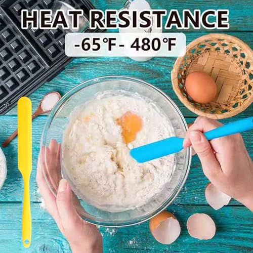 8 Pack Small Silicone Spatulas Bulk,Heat Resistant Kitchen Tools for Baking, Cake Icing, Resin Craft Long Handle Jar Scraper Ideal for Hard Wax Inclined Waxing Stick 8 Vibrant Colors