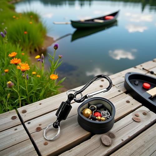 Black Fishing Strongest Magnetic Net Release Magnet Clip Holder Retractor, Quick Release Keychain with Super Strong Magnet, KeychainMagnet Carabiner Fly Fishing Magnetic Buckle Fishing Equipment