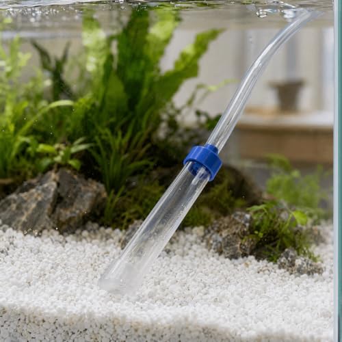 4.92ft Transparent PVC Siphon Tube Aquarium Water Changer Tidyning Manual Gravel Cleaning Water Filter for 30L Small Fish Tank