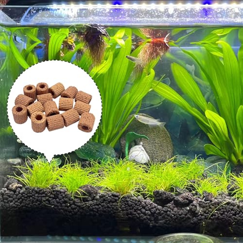 Rainmae 16 Pcs Aquatic Water Plant Fixed Rings, Water Plants Cultivation Fixed Ring Aquatic Water Plant Fixed Ring Ceramic Plant Pot, Landscape Ceramic Pottery Gravity Ring for Fish Tank Accessories