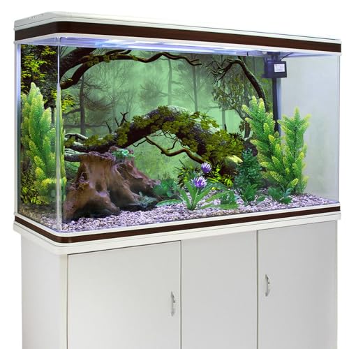 24x12 inches Foggy Forest Terrarium Background Stone Green Tree Tropical Reptile Habitat Backdrop Rainforest Aquarium Backdrop Durable Polyester Background