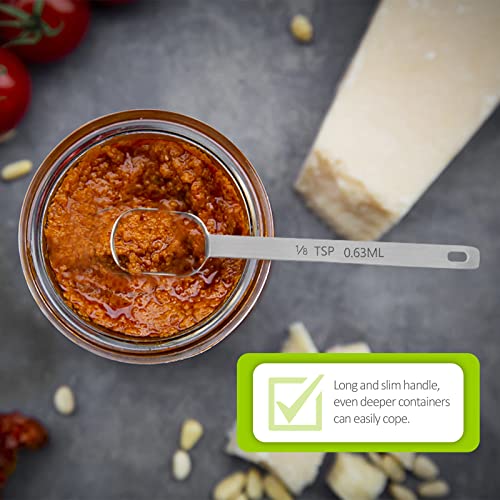 1PCS 1/8tsp (0.63ml) Single Measuring Spoon, Stainless Steel Long Handle Individual Teaspoons Only - size: 1/8tsp|0.63ml