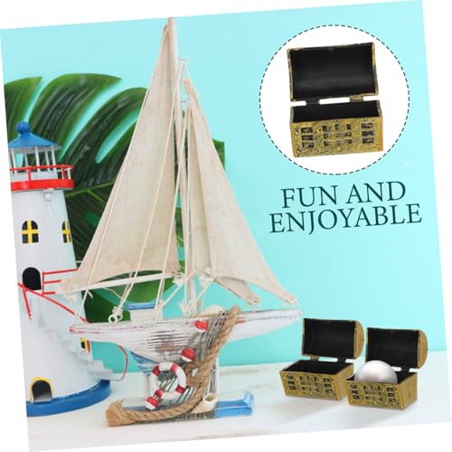 PRETYZOOM 10pcs Mini Treasure Box Ornaments Decorative Miniature Pirate Chests for Boys and Girls Party Favors Desktop Aquarium Decor Party Supplies