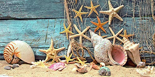 Starfish Aquarium Background Poster HD Fish Tank Decorations Landscape (72" x 25"/ 183 x 64cm) - size: 72" x 25"/ 183 x 64cm