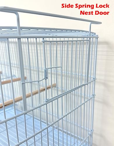 Large No Rust Stainless Galvanized Zinc Stackable Breeder Bird Flight Cage Side Breeding Nest Door with Removable Divider 30"x11"x15"H - color: Galvanized Zinc