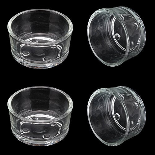 Senzeal 4X Glass Reptile Feeding Dish Food Water Bowl Feeder Bowl Cup Basin Tray Container for Small Pets Reptile Lizard Spider Scorpion Corn Snake Centipede Crickets