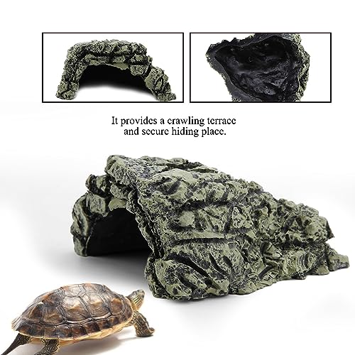 DEWIN Aquarium Large Cave - Reptile Hiding Spot, Fish Turtles Basking Hide Decoration Ornament for Home Office (Large) - color: Large