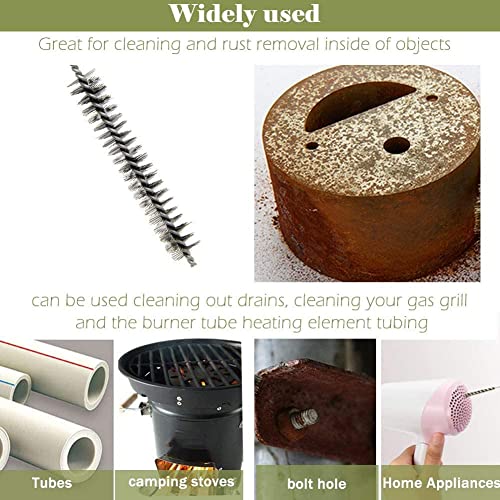 Utoolmart Wire Tube Brushes, Stainless Steel Spiral Power Bottle Brush, Long-Handle Bristle Pipe Cleaning Tool, 0.5" Diameter 12" Length for Auto Parts, Bottles, Tubes, Keyboards,Glass, 5pcs - color: 5pcs, size: 1.2cm