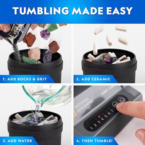 NATIONAL GEOGRAPHIC Ceramic Media for Rock Tumbling – 1.5 lb Ceramic Pellets, Tumbling Media for Rock Polisher, Use with Rock Tumbler Grit, Protects Rocks, Reusable, Rock Tumbling Supplies - style: Ceramic Filler