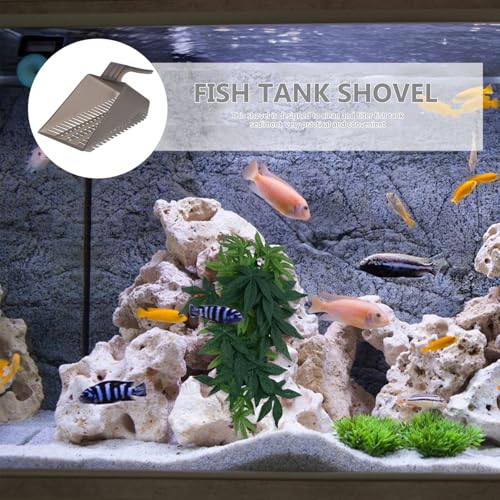 Toddmomy Fish Tank Gravel Shovel Aquarium Cleaning Tool Plastic Sand Scoop for Substrate Maintenance and Aquatic Plant Care, Convenient Fish Tank Accessory, 1pcs Brown