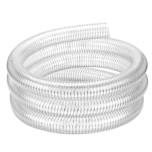 1"id-25ft PVC Reinforced Tubing Steel Wire Suction Flexible Hose Vinyl Tubing Heavy Duty PVC Vacuum Hose Drain Fuel Oil Gas Water for Marine Bilge Pump Pond Spa - size: 1"ID, style: 25 feet