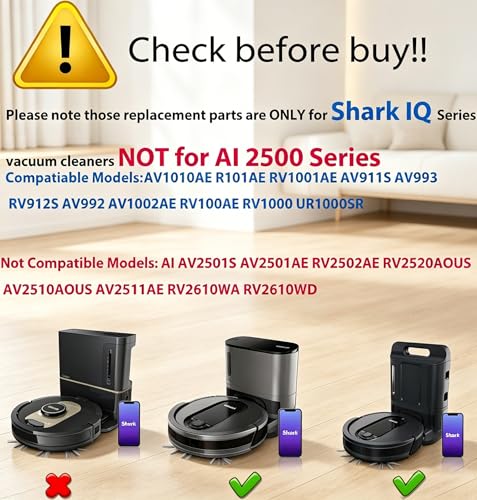 Replacement Part Accessories Compatible for Shark IQ R101AE RV1001AE UR1100SRUS AV1002AE AV1010AE RV100AE EZ RV912S Side/Sweep Brush Filter Main/Roller Brush Shell Clean Base Filter - color: 15pack