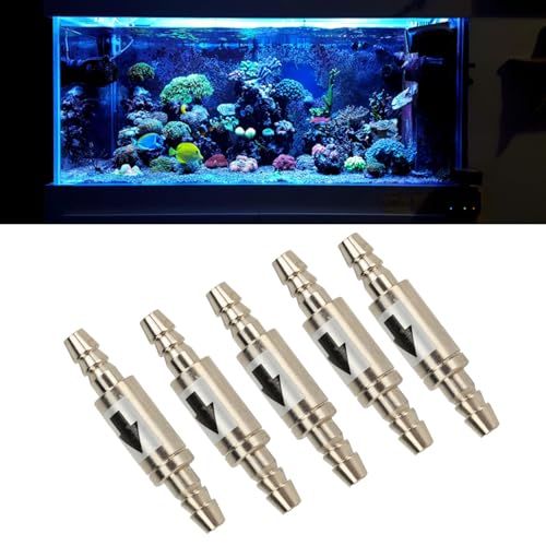 5Pcs 1 Way Check Valve Stainless Steel CO2 Check Valve for Fish Aquarium Zone Generators