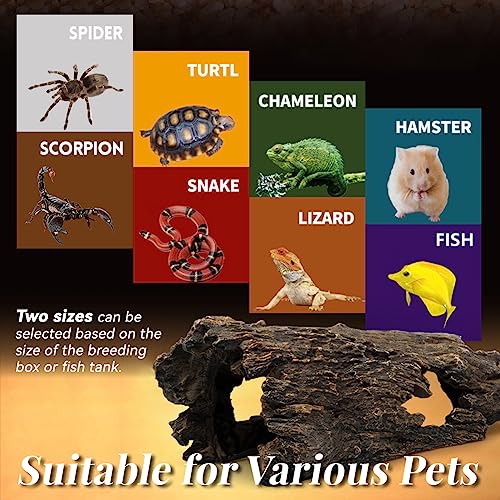Fish Tank Decorations - Large Aquarium Decorations Air Bubbler Tree Fish House for Betta Hideout Caves Buddha Decor Temple Ruins Arched Betta Fish Accessories Reptile House Shelter Decor (Wood A-L) - color: Wood A-l