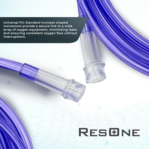 ResOne 50Ft Oxygen Supply Tubing, Crush Resistant, Standard Connectors for Nasal Cannulas, Cannula Nasal Tubing, Oxygen Concentrator - Purple
