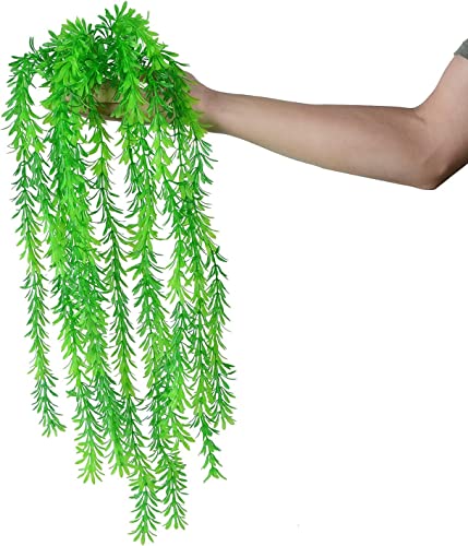 Aquarium Decorations Plastic Plants 24" Large Artificial Fish Tank Plant Ornament for Fish