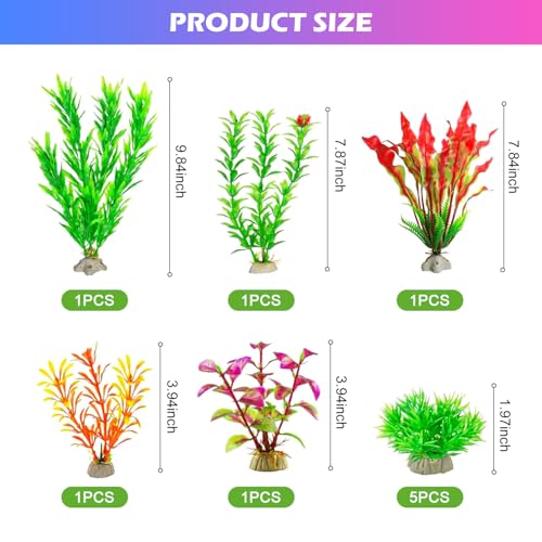 10Pcs Aquarium Plants, Fish Tank Accessories Artificial Aquatic Plants, Artificial Fish Tank Plastic Plants Decorations, Aquarium Decor