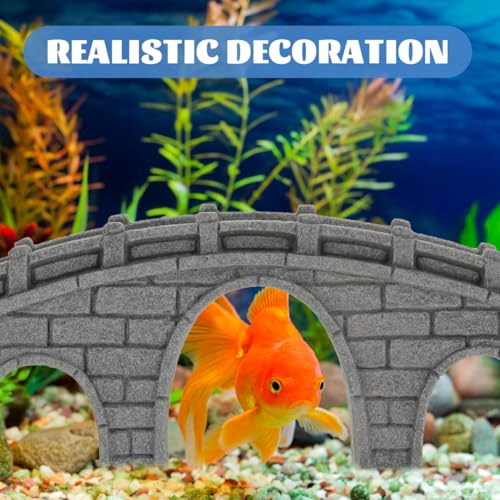 MERRYHAPY Miniature Stone Bridge Decor for Aquarium Realistic Simulation Bridge Ornament Bonsai Landscaping Model Underwater Landscape Decoration for Home and Office