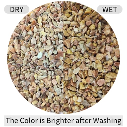 FANTIAN 2 lbs Pea Gravel - 3/8 Inch Small Pebbles Rocks for Indoor Plants, Succulents, Cactus, Fish Tank, Terrarium, Landscaping and Decorative Stones(32 oz, 6-9 mm) - color: Peach Gravel