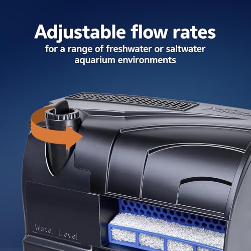 Aqueon SmartClean Power Filter with EcoRenew Filter Cartridge, Quick and Easy Water Changes, Quiet Operation, Adjustable Flow, for 30-50 Gallon Freshwater and Saltwater Aquariums, Large - size: 30-50 Gallons