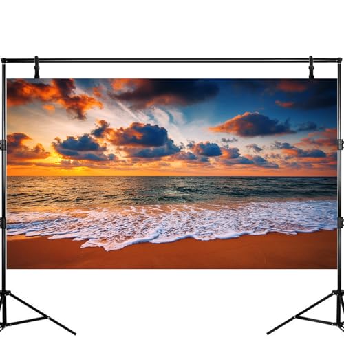Sunset Seashore Aquarium Background Cloudscape Over the Sea Fish Tank Background Sunrise Seacoast Beach Reptile Tank Backgrounds Sea Waves Ocean Beach Tropical Island Reptile Tank Backgrounds 24x12in - color: Dark Orange, size: 24(W)x12(H)inches/ 60(W)*30