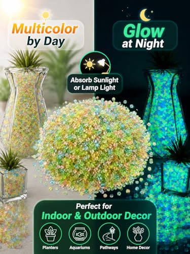 4000pcs Glow-in-the-Dark Fish Stones for Outdoor Garden & Aquarium Decor for Pathways, Weddings, Christmas, and Nighttime Landscaping, Garden Pathway Decor