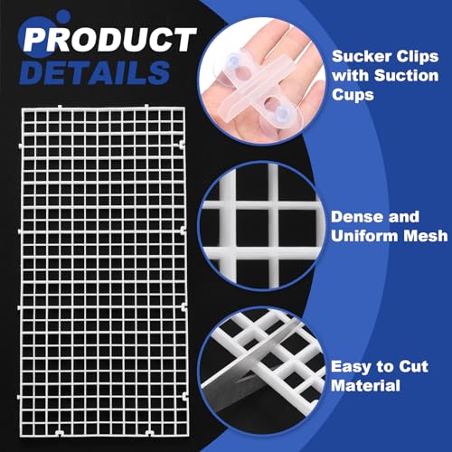 uxcell 2Pcs Aquarium Fish Tank Divider, 12x6 Inch Plastic Egg Crate Light Diffuser Grid Filter Bottom Partition Separator with Sucker Clips and Suction Cups for Aquarium, White - color: White, size: 12x6 Inch