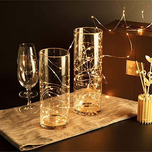 WGVI Quality Thick Weighted Clear Cylinder Glass Vases, 4" W x 6" H, Flower Arrangement Glass Candle Holders Wedding Centerpieces Terrarium Planter Floral Storage Container Pen Brush Holder, 1 Piece - size: 4"x6"H