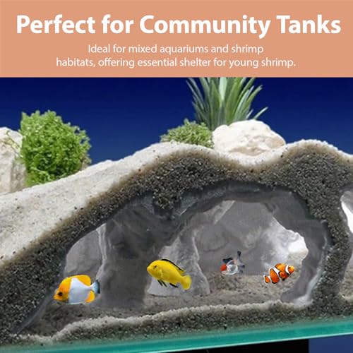 Aquarium Decor, Natural Curve Under Gravel Tunnel Cave, Fish Cave for Aquarium, 3D Printed Fish Tank Tunnel Decor for Betta, Guppy, Shrimp, Cory, Small Cichlid (Medium) - size: Medium