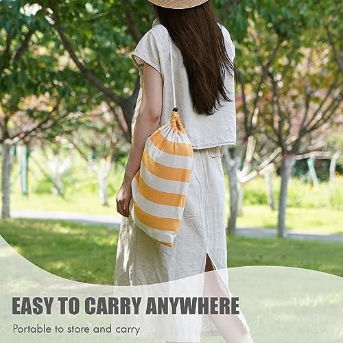INNO STAGE Brazilian Double Hammocks - Woven Hammock Two Person Hanging Camping Bed for Patio, Backyard, Porch, Outdoor and Indoor Use - Soft Canvas Hammock with Portable Carrying Bag Yellow - color: Yellow, size: XX-Large