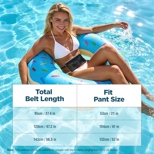 Waterproof Bag Fanny Packs for Women, Cruise Vacation Essentials Waterproof Pouch for Phone Passport Purse, Floating Dry Bags for Beach Water Park Boating Fishing Diving Surfing Kayaking Accessories - color: Blue & Black