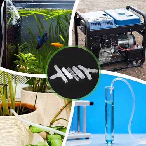 MECCANIXITY 8pcs Plastic Hose Barb Fitting, 1/2" x 1/2" Y Shape Tee Barbed Hose Pipe Fitting Splicer Mender Joint Adapter for Water Liquid Fuel Line Tube, Clear - size: 1/2" x 1/2"