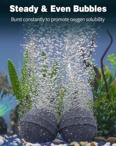 Pawfly Air Stone 2 Inch, Aquarium Air Stone Ball Bubbler Airstone Oxygen Diffuser for Pump Fish Tank Buckets Small Pond and DWC System, 2 Pack - color: 2 Pack(Grey)