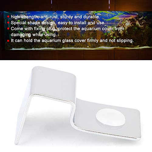 TOPINCN 4Pcs Aquarium Cover Bracket Stainless Steel Fish Glass Cover Clips Fish Lid Holder Support(12mm)