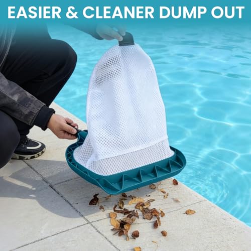 Pool Skimmer Net - Upgrade Swimming Leaf Rake with Extra Wide Scoop Edge, Fine Mesh Nets for Pool Cleaning Leaves, Debris (Not Pole)