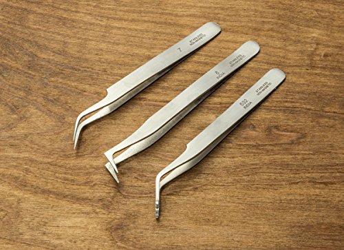 SE 12-Piece Non-Magnetic Stainless Steel Tweezers Set - TW2-412